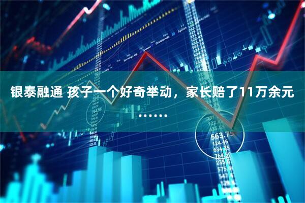 银泰融通 孩子一个好奇举动，家长赔了11万余元……
